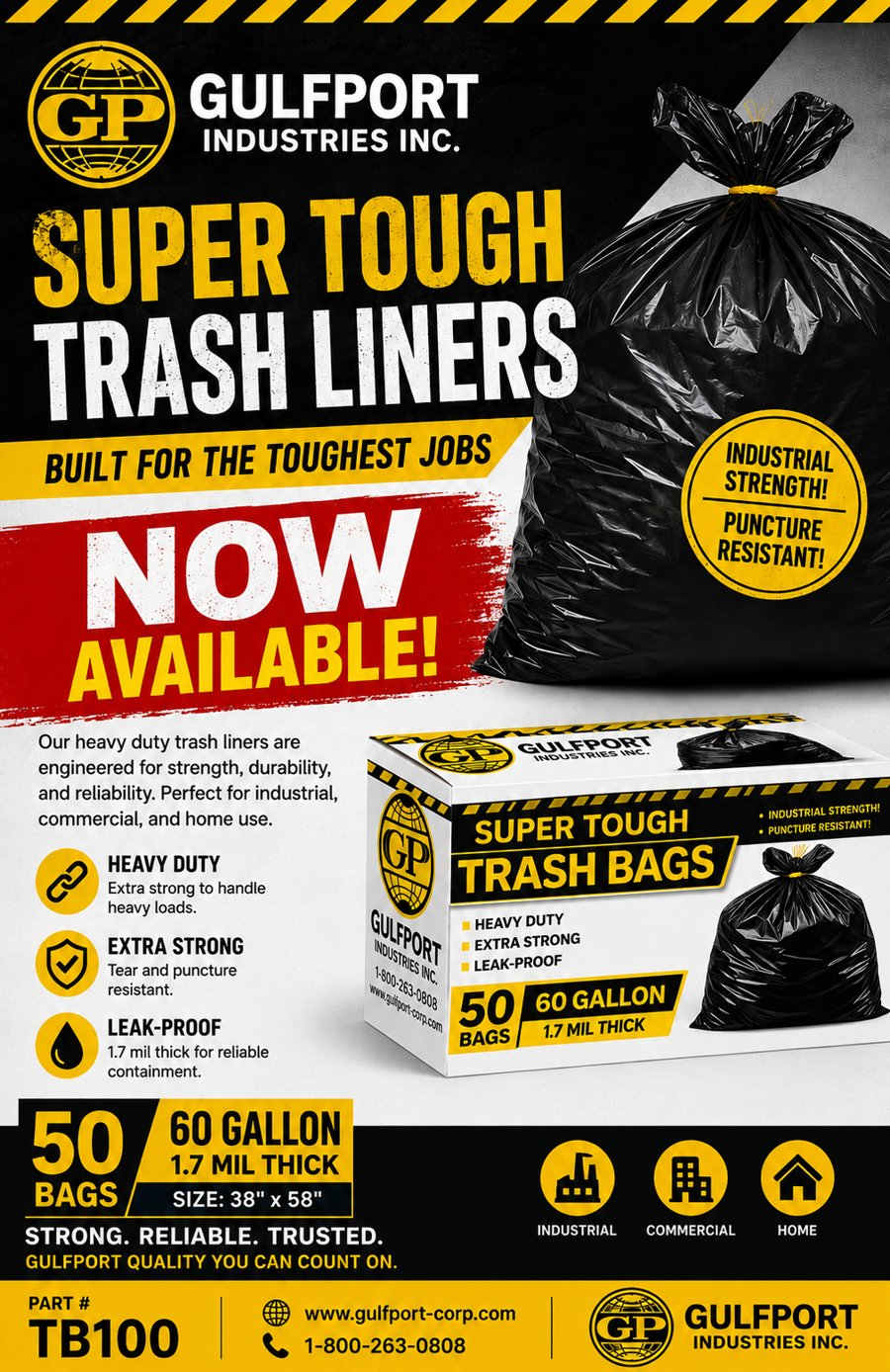 Gulfport Super Tough Trash Liners - Now Available
